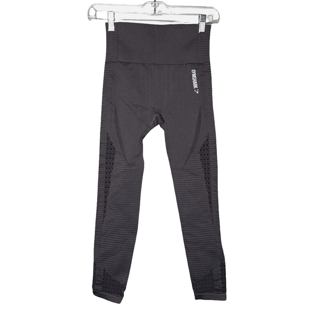 Gymshark Pants Women Small Gray Energy Seamless Crop Leggings Workout Athleisure